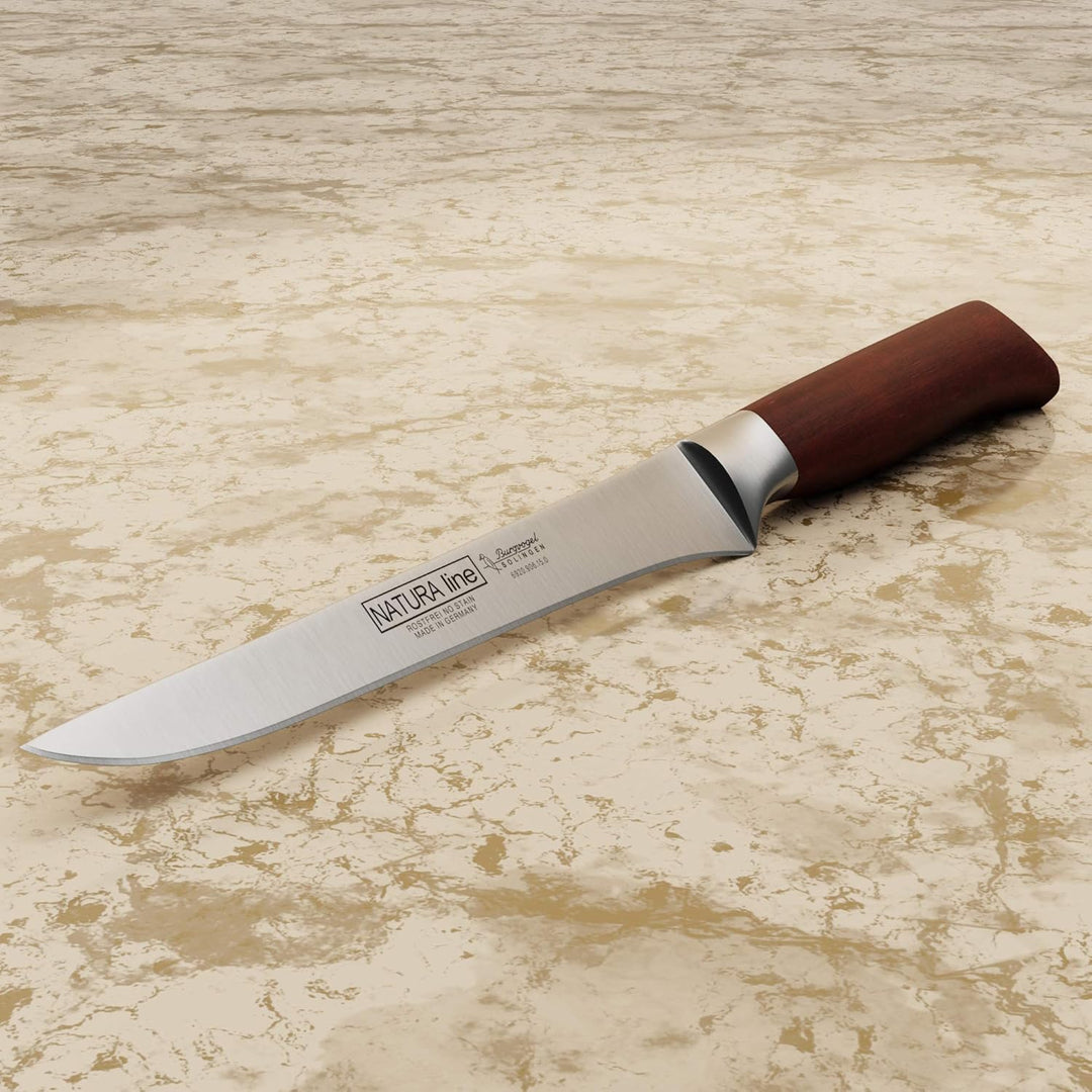 Burgvogel Solingen Natura Line, Ausbeinmesser Holzgriff, rot satiniert, geschmiedet, 15 cm, rostfrei