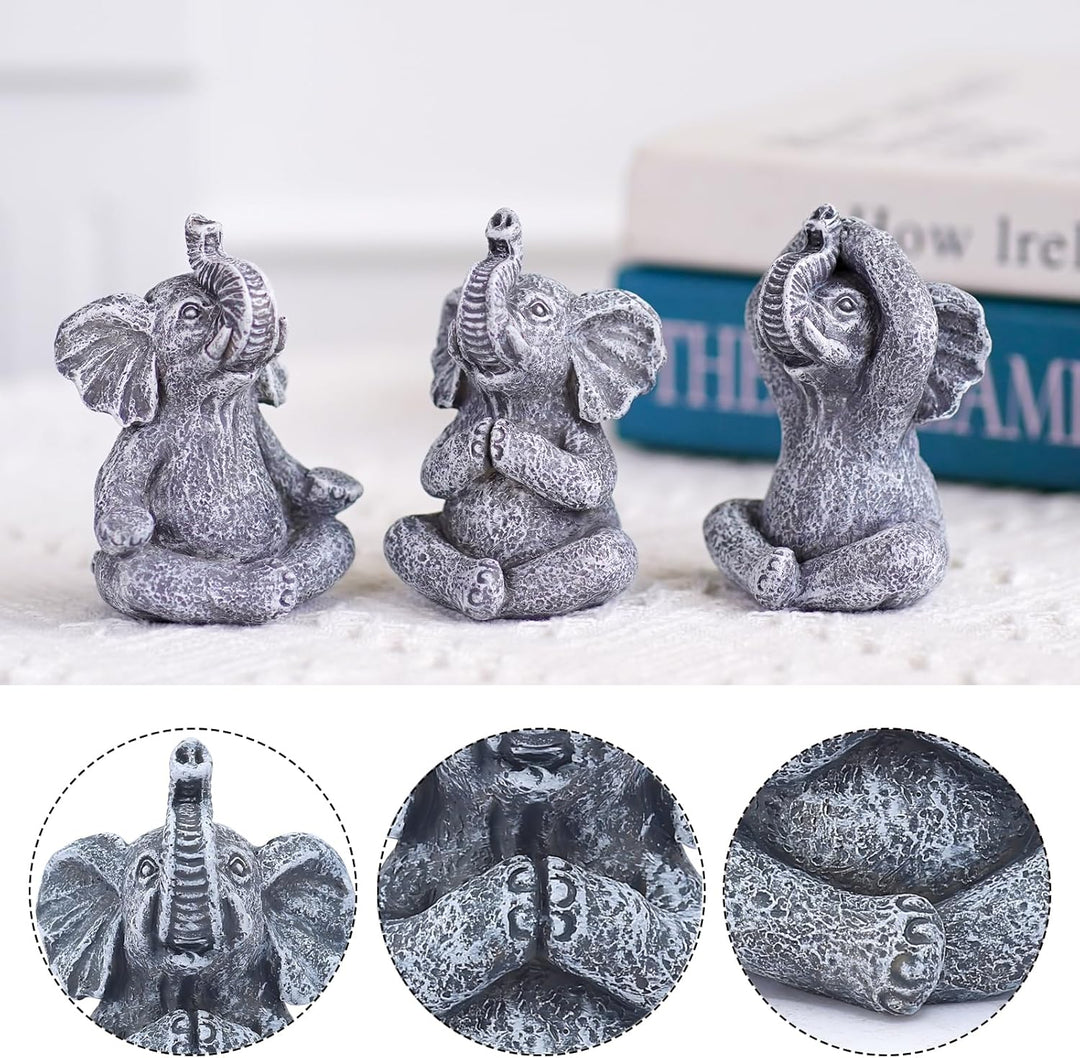 Yoga Elefant Gartenfirguren Zen Gartendeko Deko Wohnzimmer - Harz Elefanten Figuren Miniatur Deko El