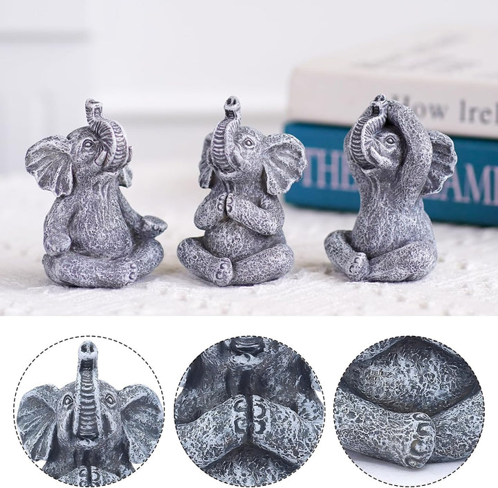 Yoga Elefant Gartenfirguren Zen Gartendeko Deko Wohnzimmer - Harz Elefanten Figuren Miniatur Deko El