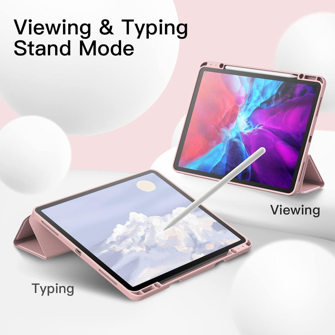 JETech Hülle für iPad Pro 12,9 Zoll (Modell 2020/2018, 4./3. Generation) mit Stifthalter, Pencil Auf