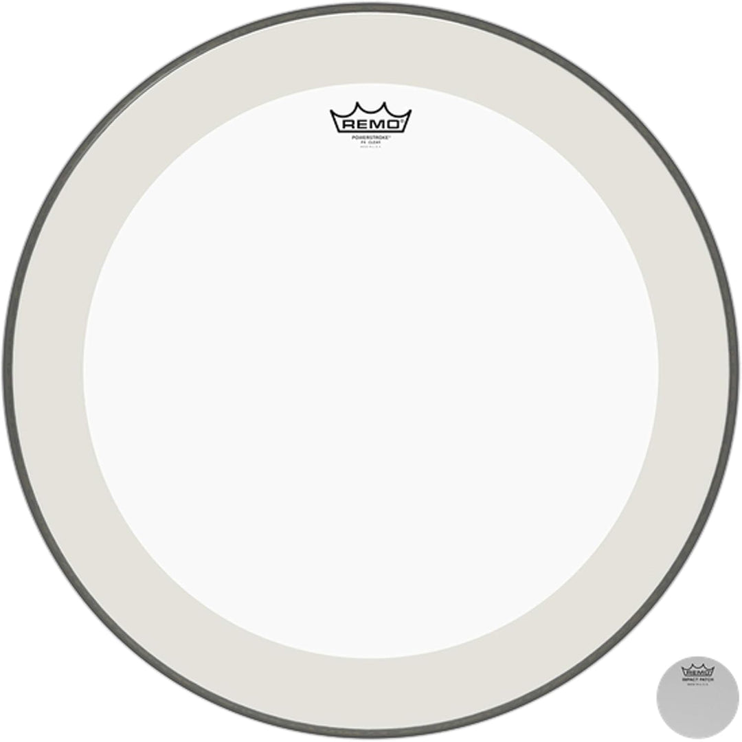 Remo Powerstroke 4 Clear Bass Drum Head 20" P4-1320-C2 Powerstroke P4 Clear Bass 20" Drumhead Clear,