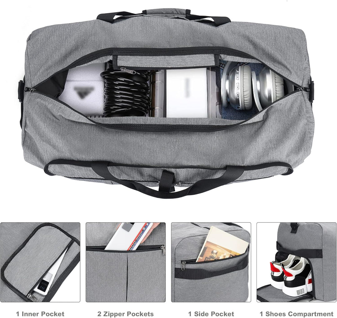 Urtala Faltbare Reisetasche für Herren & Damen, 100L Gross Weekender Übernachtungstasche mit Schuhfa