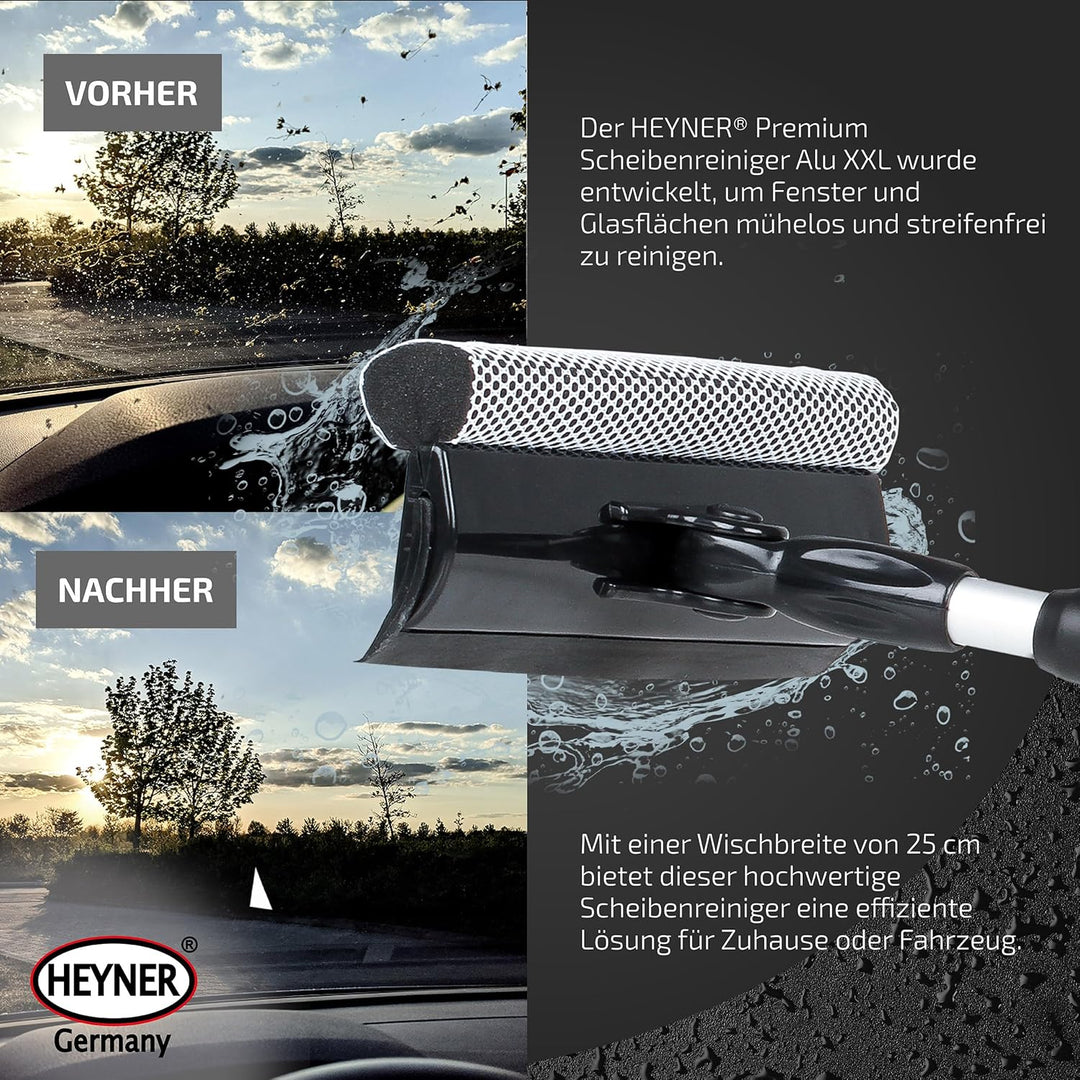 HEYNER® Scheibenreiniger XXL 70-125cm ausziehbar mit Teleskopgriff I Fensterwischer für LKW, Wohnmob