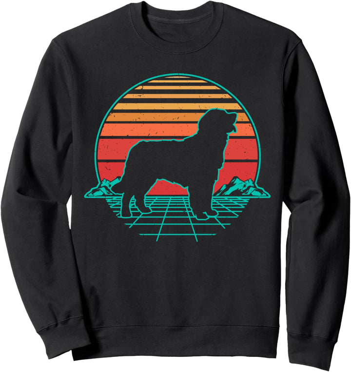 Berner Sennenhund Hund Welpe Retro Vintage Sunset Geschenk Sweatshirt