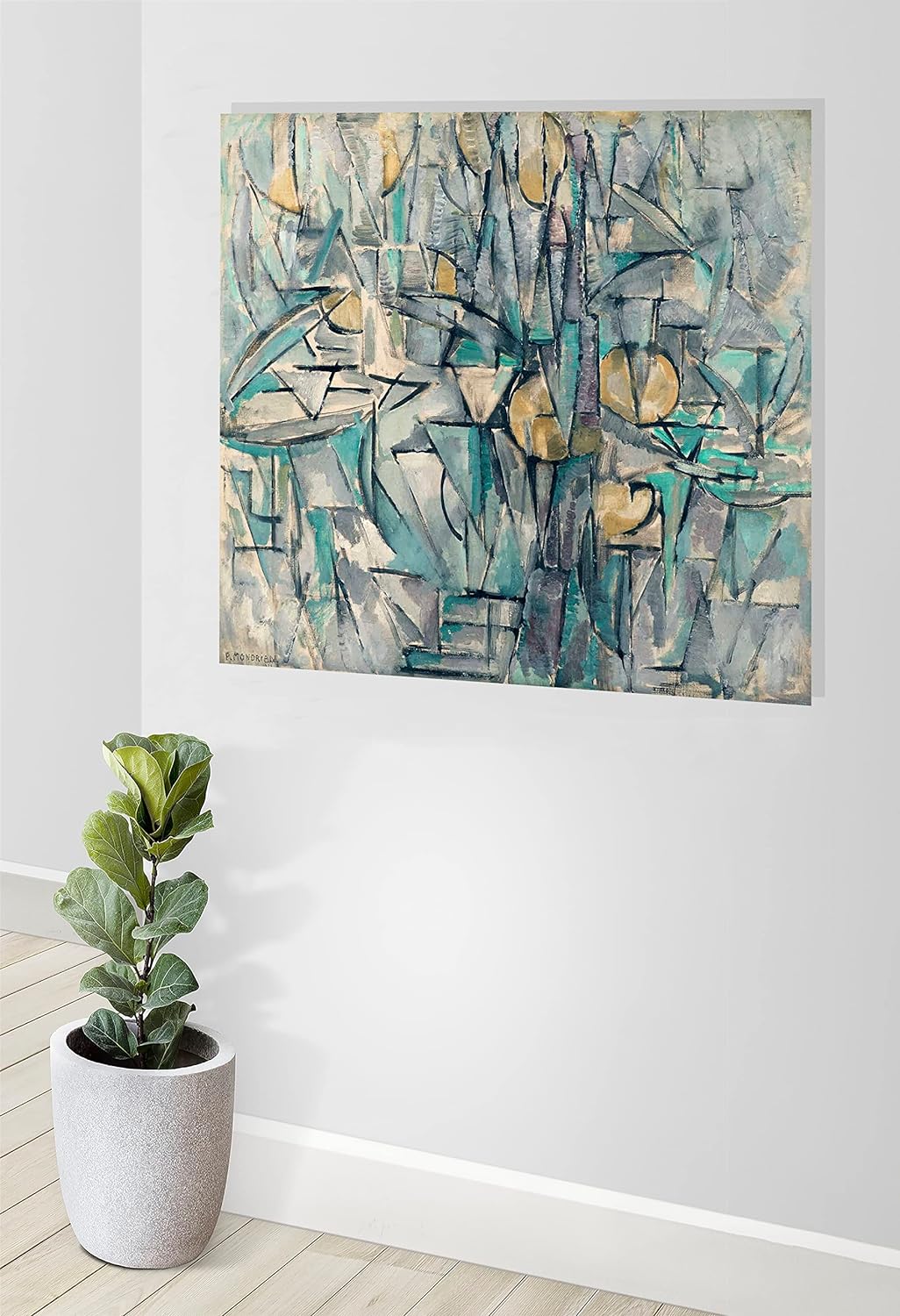 Komposition 10 von Piet Mondrian Kunstdruck auf Leinwand, Wohnzimmer, moderne Kunst, Landschaft, HD-