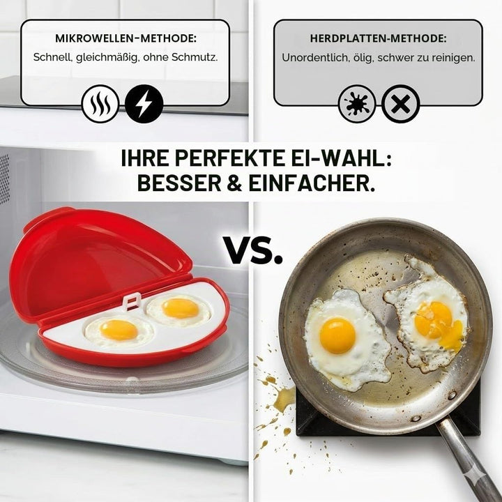 Mikrowellen Eierkocher 2-in-1, Eierkocher Mikrowelle mit Pochierte Eier Form,Vielseitiger Egg Poache