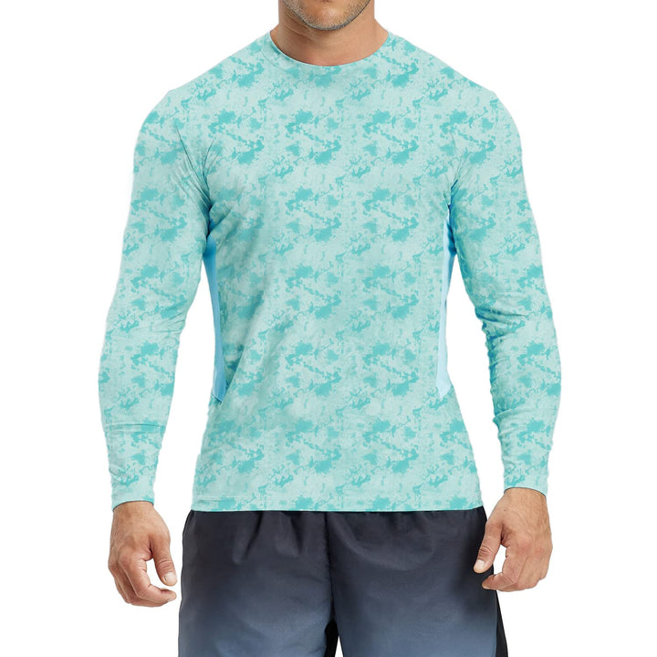 HUGE SPORTS Herren Laufshirt Langarmshirt Schnelltrocknend Sporthemden Atmungsaktiv Langarm Sportshi