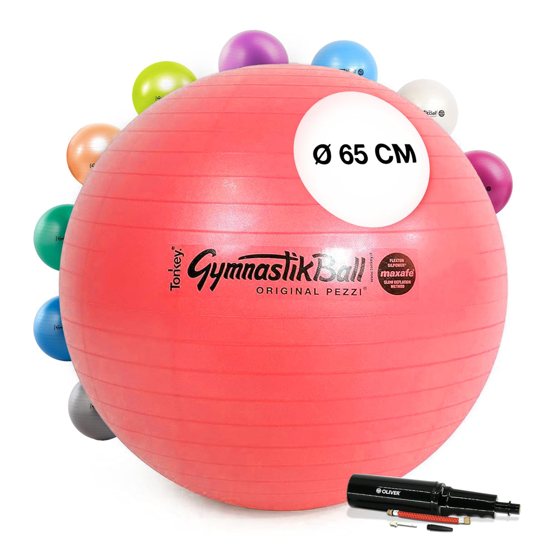 PEZZI Original Pezziball MAXAFE 65 cm m. Pumpe rot Gymnastikball