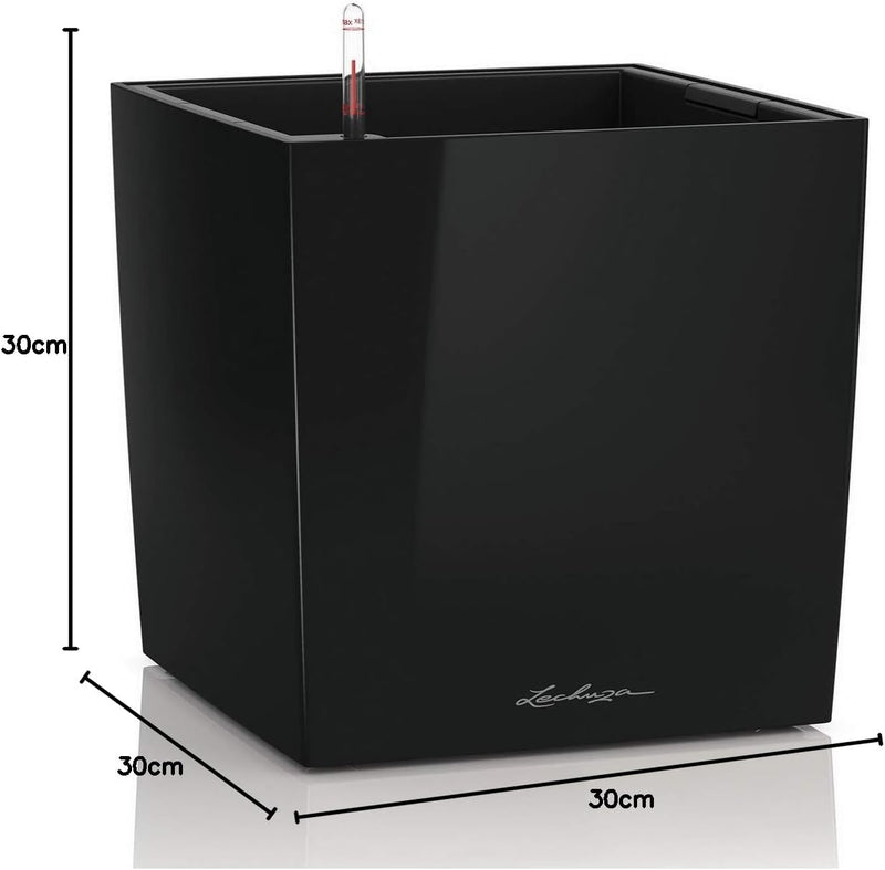 LECHUZA CUBE Premium 30 schwarz hochglanz 16469 29.5x29.5x30 cm Schwarz Hochglanz, 29.5x29.5x30 cm S