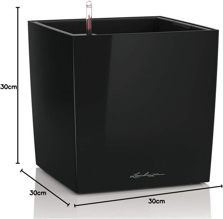 LECHUZA CUBE Premium 30 schwarz hochglanz 16469 29.5x29.5x30 cm Schwarz Hochglanz, 29.5x29.5x30 cm S