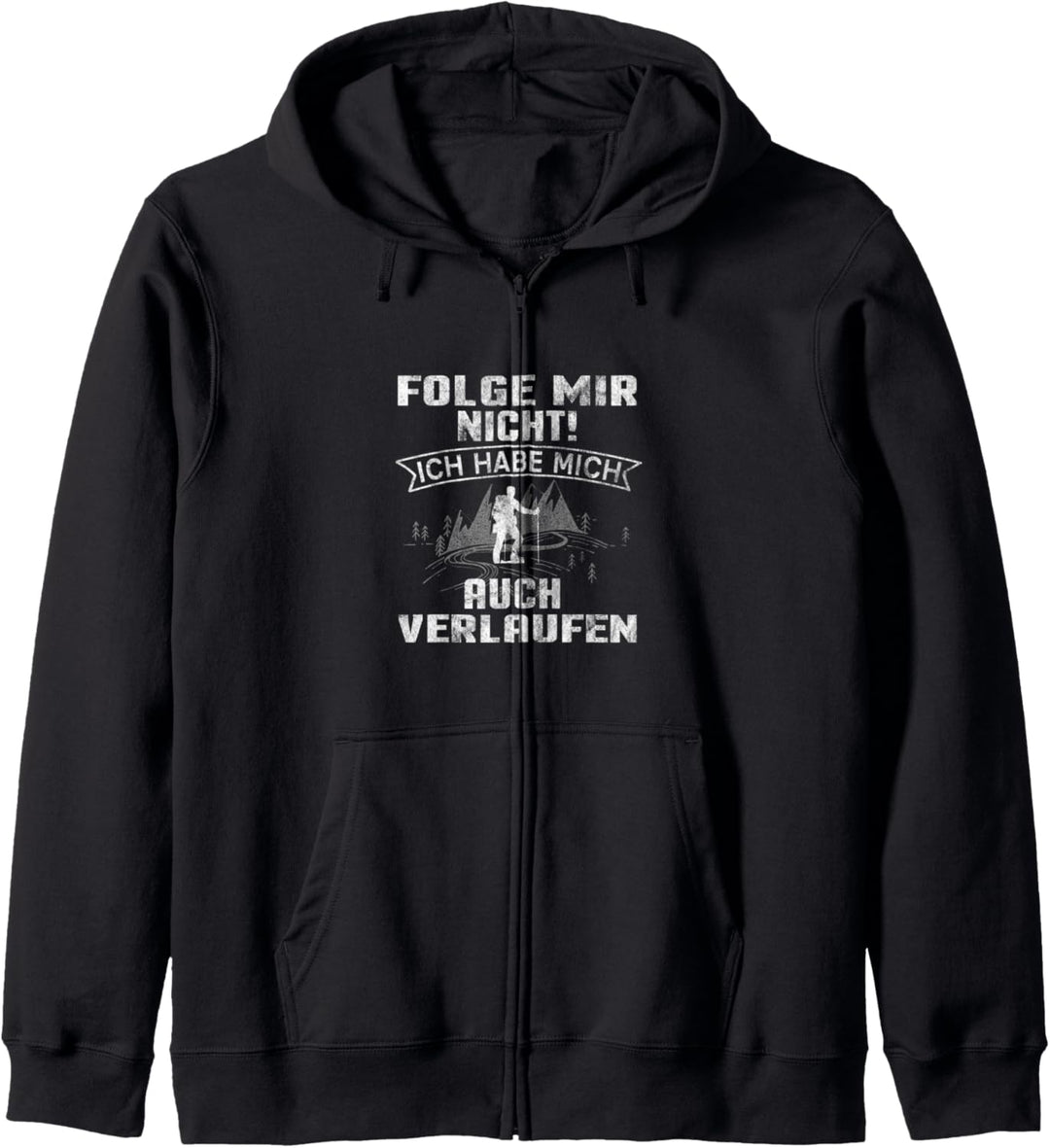 Folge mir nicht wandern Design mit Berg für Wanderer Kapuzenjacke