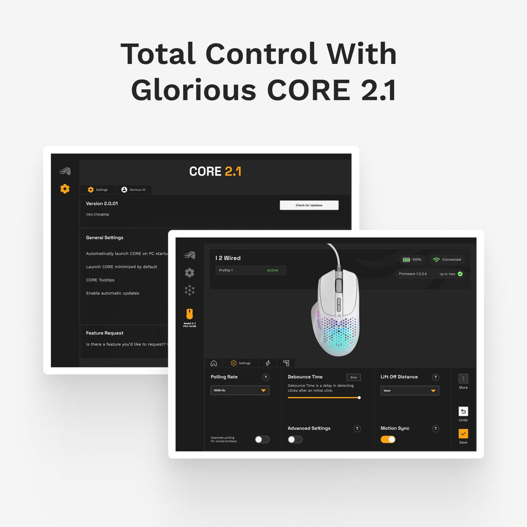 GLORIOUS Model I 2 Kabelgebundene Gaming-Maus, 66g, 9 Makro-Tasten, Weiss | Motion-Sync, Optische Sc