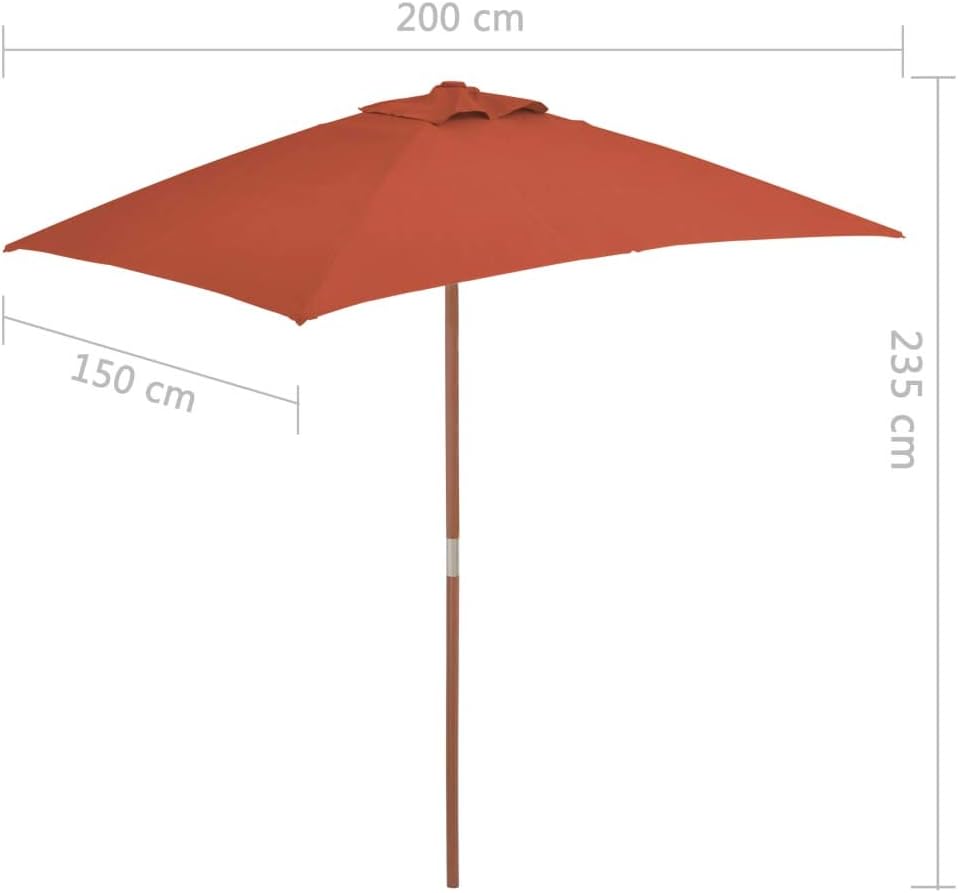 Tidyard Sonnenschirm Gartenschirm mit Hartholz-Mast | Balkonschirm Strandschirm Terrassenschirm Sonn