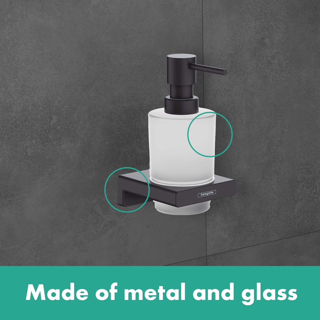 hansgrohe Seifenspender AddStoris, nachfüllbarer Seifendosierer für Flüssigseife und Lotion, Mattwei