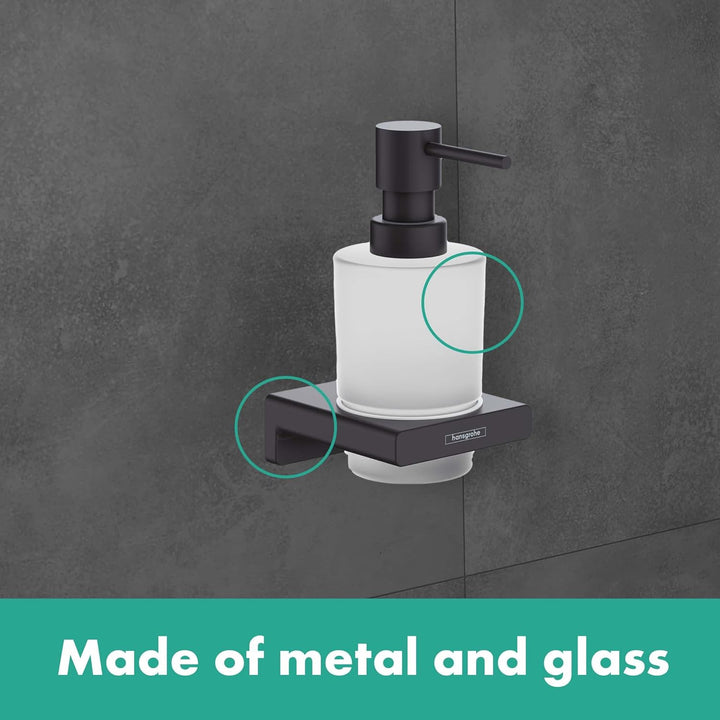 hansgrohe Seifenspender AddStoris, nachfüllbarer Seifendosierer für Flüssigseife und Lotion, Mattwei