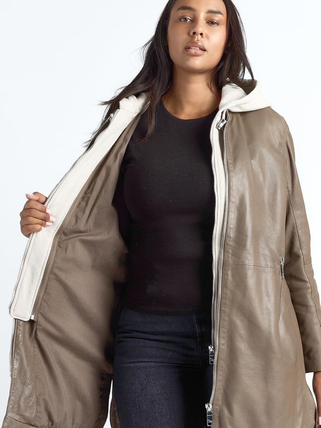MAZE Damen Ledermantel 42021316 46 mud, 46 mud
