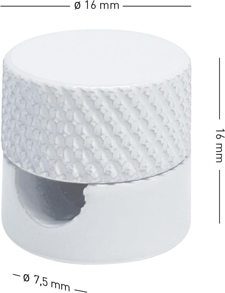 smartect Aluminium Wand- und Deckenpins für Textilkabel [4 Stück, Geriffelt, Weiss] Deckenbefestigun