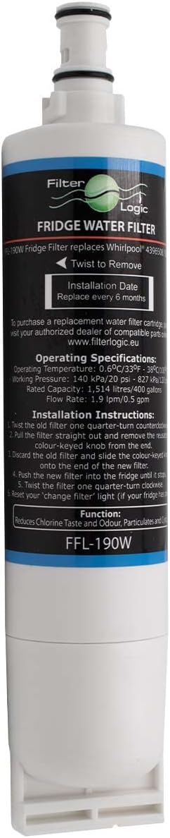 FilterLogic FFL-190W | 3x Wasserfilter kompatibel mit Bauknecht SBS103, 484000008723 - SBS003, 48128