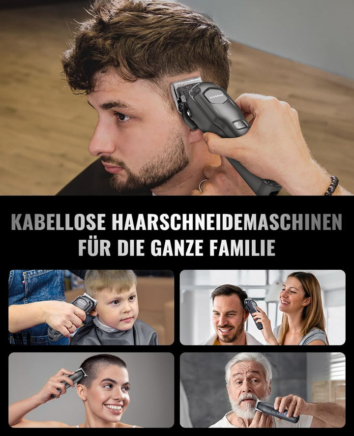 Haarschneidemaschine profi & T-Klinge Trimmer Set für Herren, Haarschneider Bartschneider Haartrimme