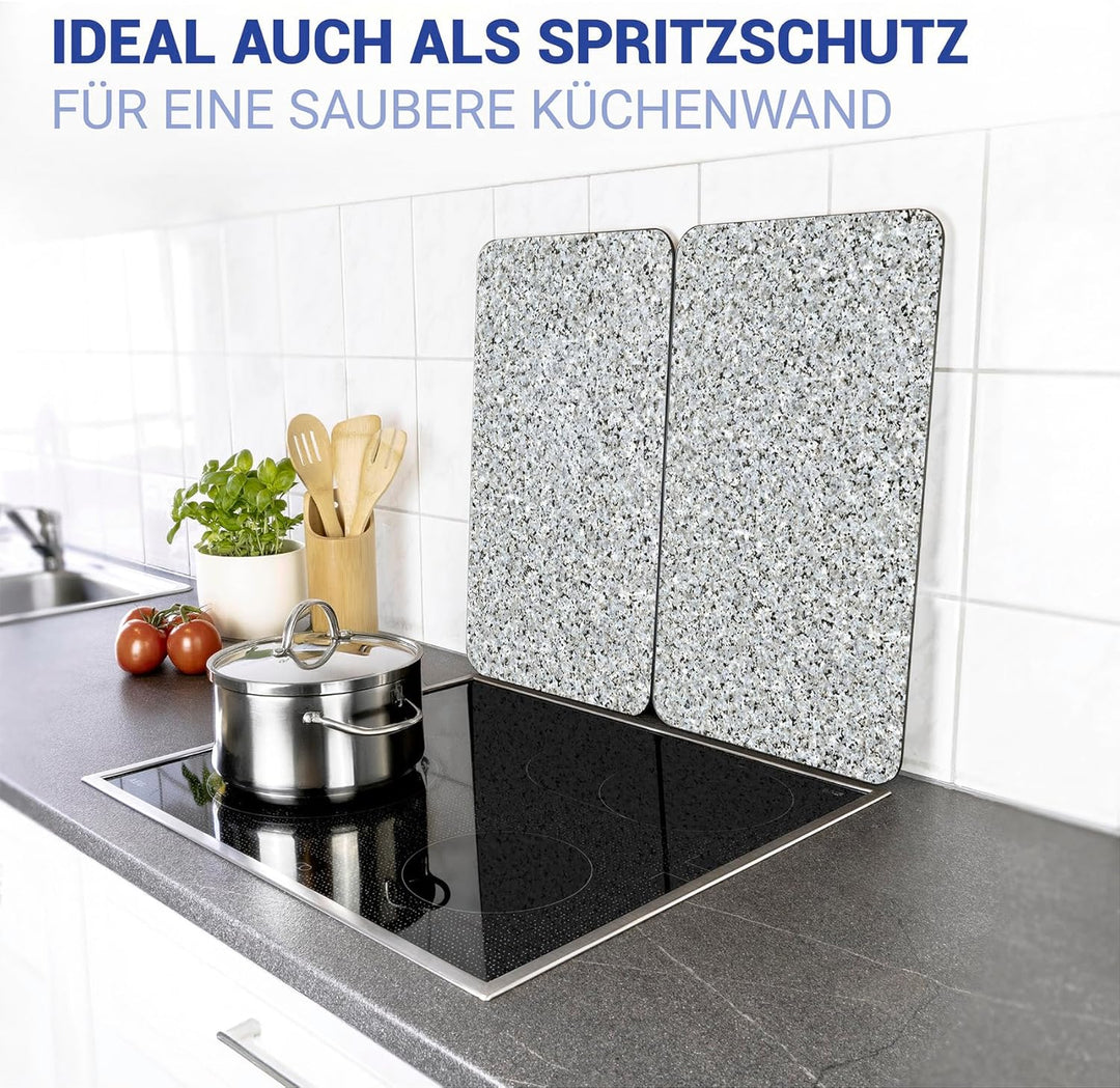 WENKO WENKO Herdabdeckplatte Universal Granit 2er Set, für Glaskeramik-, Elektro- und Gasherde, auch