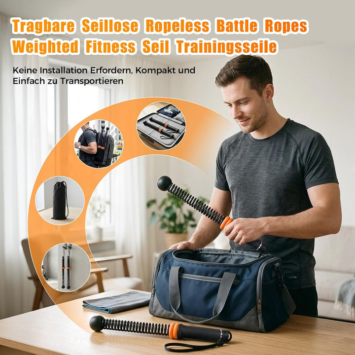 Ropeless Battle Ropes Weighted Battle Rope Ohne Seil 2X Tragbare Battle Ropes mit Tragetasche Seillo