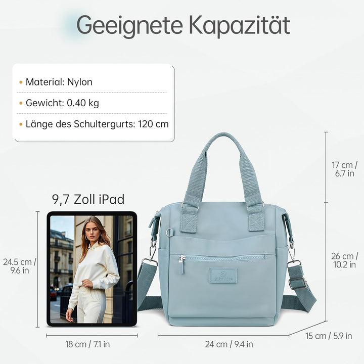 DIRRONA Beiläufig Damen Umhängetasche Multi Pocket Multi Fach Crossbody Bag Mittelgrosse Umhängetasc