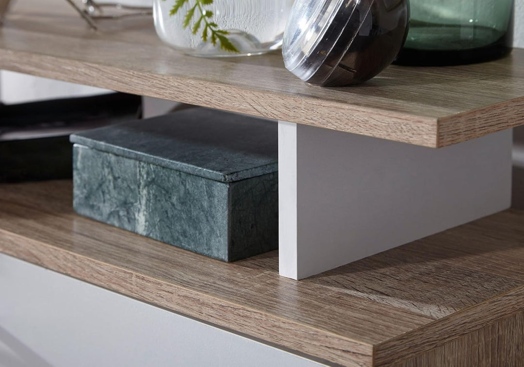 FineBuy Schuhkipper Holz 80x95x24 cm Modern Sonoma Eiche, Design Schuhregal Schuhkipper Schmal, Schu