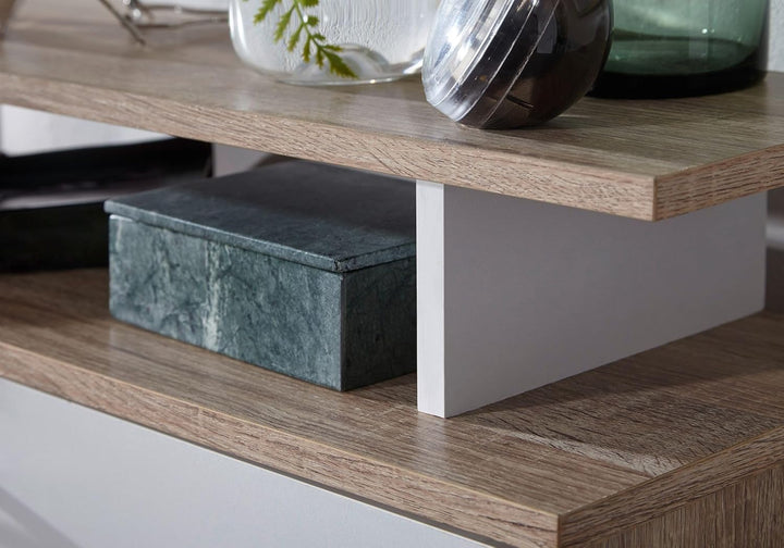 FineBuy Schuhkipper Holz 80x95x24 cm Modern Sonoma Eiche, Design Schuhregal Schuhkipper Schmal, Schu