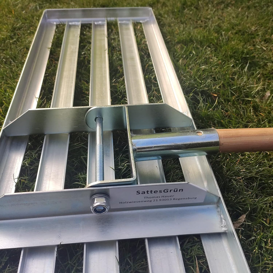 SattesGrün Profi XXL 100cm Rasenrakel Rakel zum Sanden Abziehen Levelingrake Flächenebner Leveler La