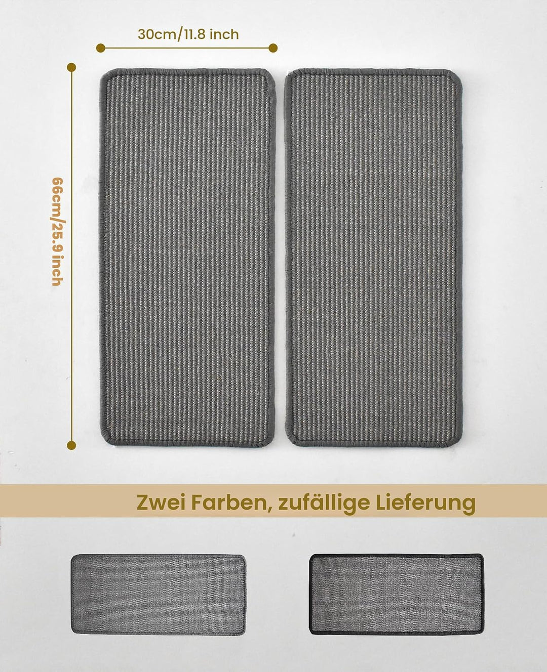 2 Stück 66x30cm Sisal kratzmatte Katze,kratzbretter Katze Wand,kratzteppich Katze,kratzschutz Wand,k