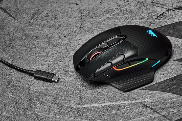 CORSAIR DARK CORE RGB PRO Wireless FPS/MOBA Gaming Maus - 18.000 DPI - 8 Programmierbare Tasten - Su