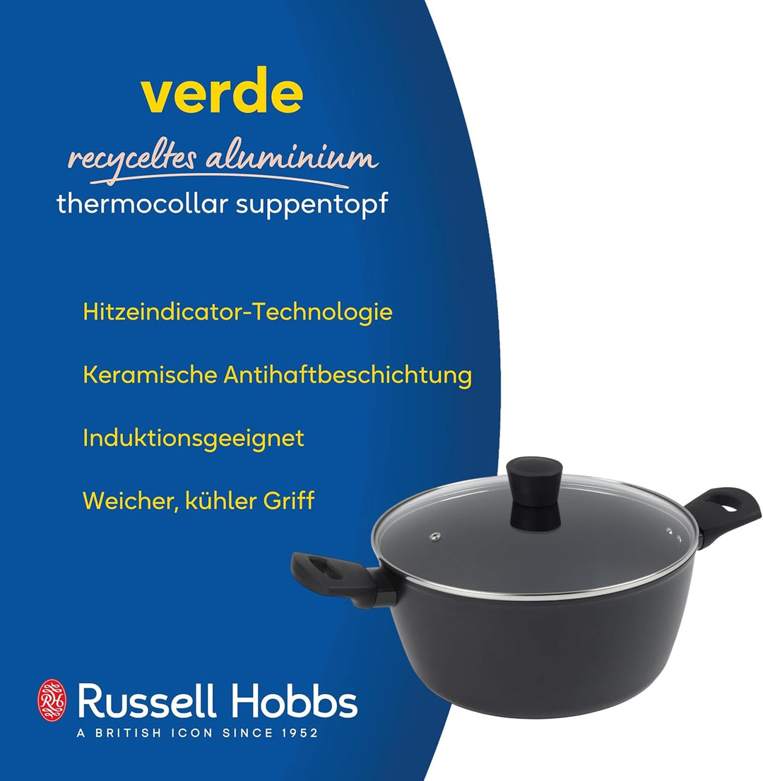 Russell Hobbs RH03266EU7 Verde Thermocollar 28cm Topf mit Deckel – gesunde keramische Antihaftbeschi