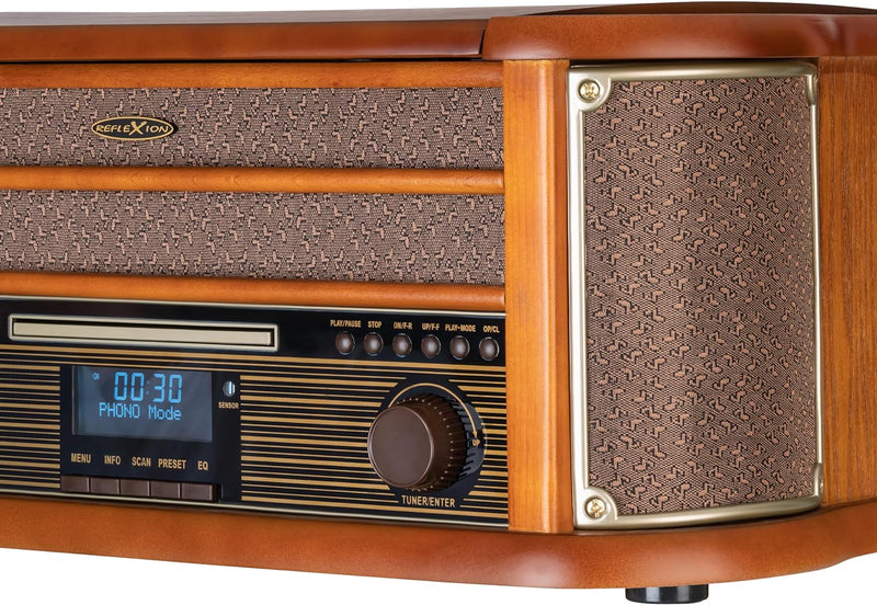 Reflexion HIF2002 Retro Stereo-Anlage mit Plattenspieler, Kassette, CD-Player und DAB-Radio (DAB+, U