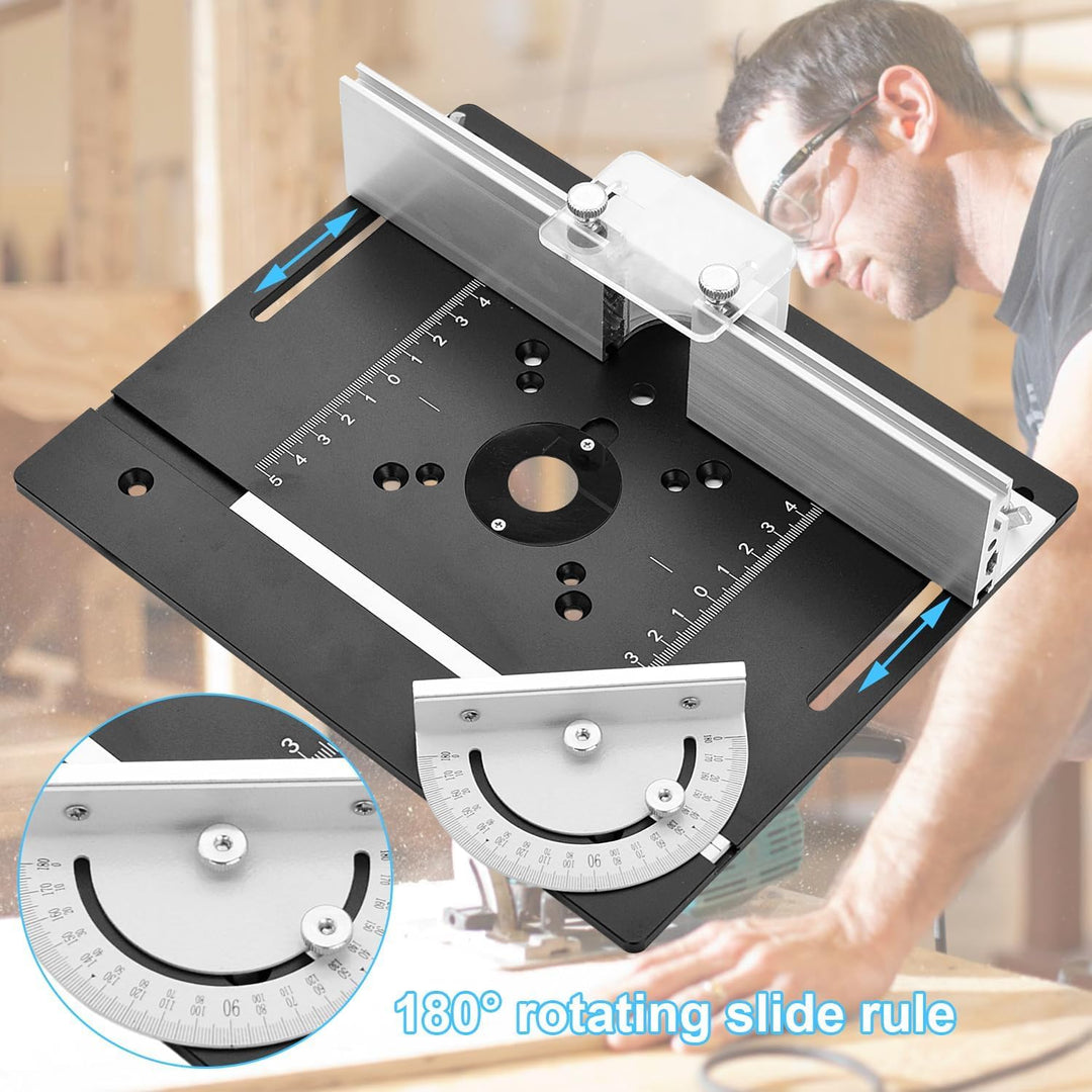 Set mit 3 Frästisch Einlegeplatten, Aluminiumlegierung, Frästisch Einlegeplatte für Oberfräsen, Rout