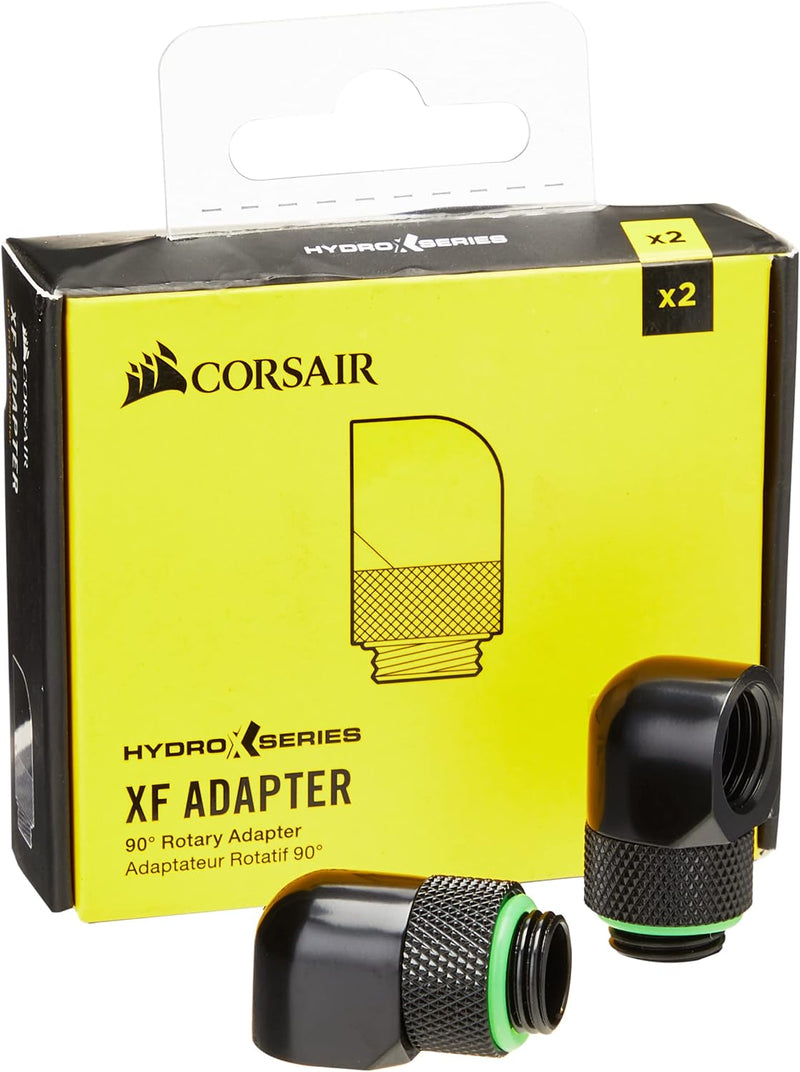 Corsair Hydro X Series, 45° Adapter drehbar Doppelpack (Standard-G1/4"-Gewinde (BSPP) Messing Gefert