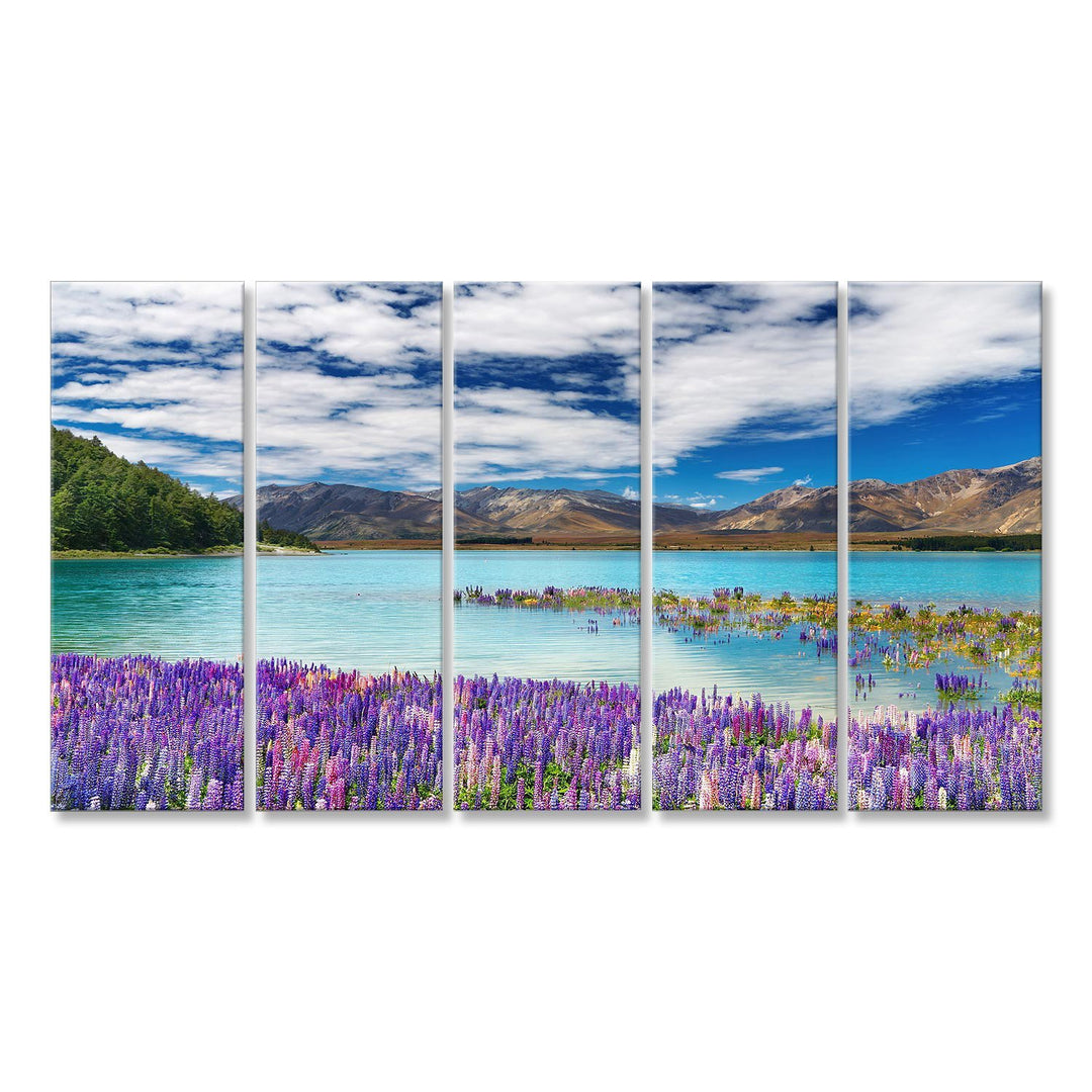 islandburner Bild auf Leinwand Lake Tekapo, Südinsel, Neuseeland Wandbild, Poster, Leinwandbild HRZ-