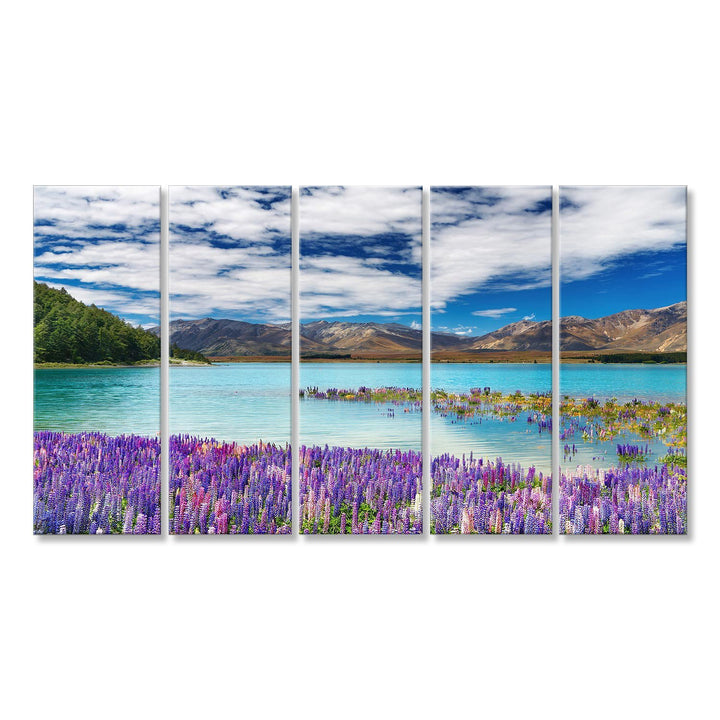 islandburner Bild auf Leinwand Lake Tekapo, Südinsel, Neuseeland Wandbild, Poster, Leinwandbild HRZ-