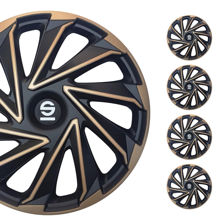 Sparco Radzierblenden Varese - 15-Zoll - Gold/Schwarz - Satz mit 4 Stück