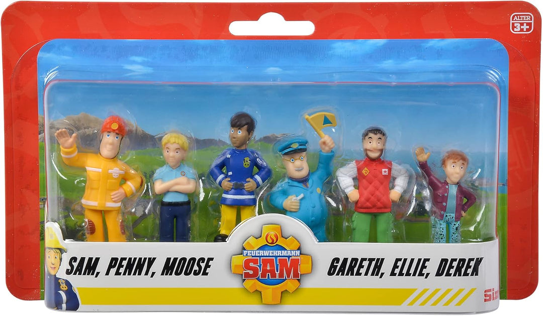 Simba 109252538 - Feuerwehrmann Sam Figuren Set, 6 Stück, 2-Fach Sortiert, es Wird nur eine Version