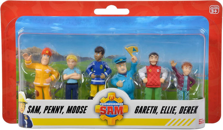 Simba 109252538 - Feuerwehrmann Sam Figuren Set, 6 Stück, 2-Fach Sortiert, es Wird nur eine Version