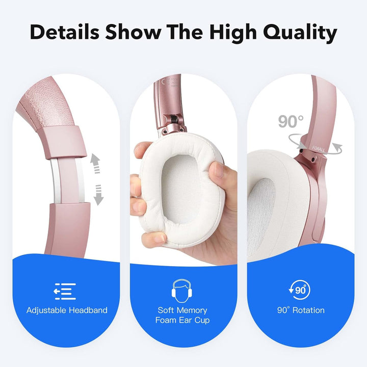 FORALL U20 Over Ear Kopfhörer Bluetooth Noise Cancelling Kopfhoerer, Fast Charging, 40H Spielzeit, A
