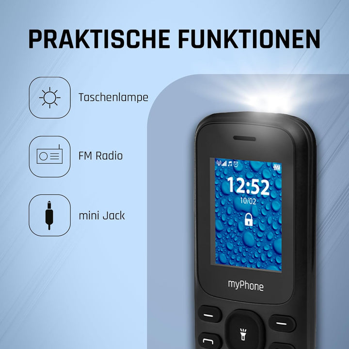 myPhone 2220 Tastentelefon, grosse Tasten, Farbdisplay 1,77", Akku 600 mAh, Fackel, Radio, mp3, Dual