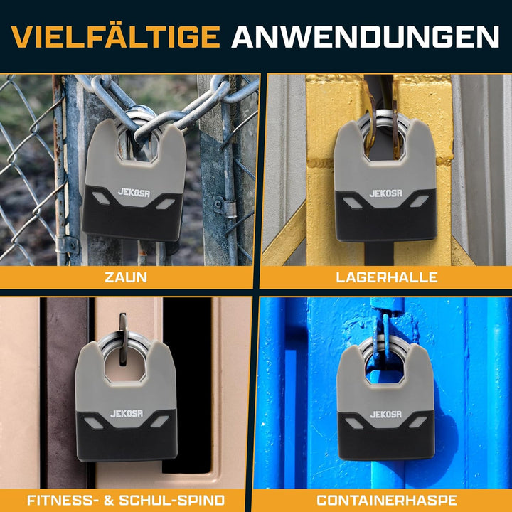 SDP66 Heavy Duty Vorhängeschloss mit 5 Schlüsseln – 11 mm schnittfester Stahlbügel, wasserdichte Sch