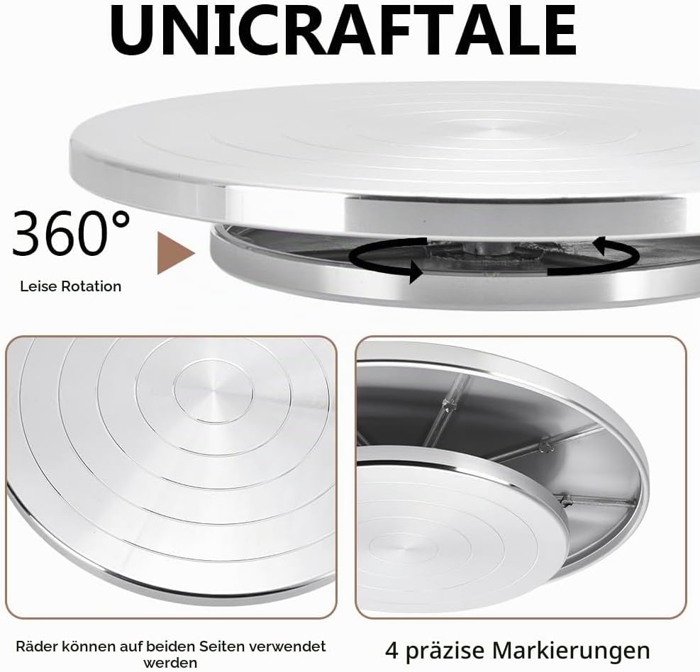UNICRAFTALE 29.5cm Töpferscheibe Skulpturrad Metall Keramik Drehscheibe Rotierend Mit Kugellager Zub