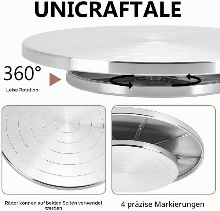 UNICRAFTALE 29.5cm Töpferscheibe Skulpturrad Metall Keramik Drehscheibe Rotierend Mit Kugellager Zub