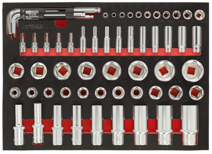 'KS Tools 712.1010 Modul de 62 DOUILLES in Zoll 1/4 – 1/2 "