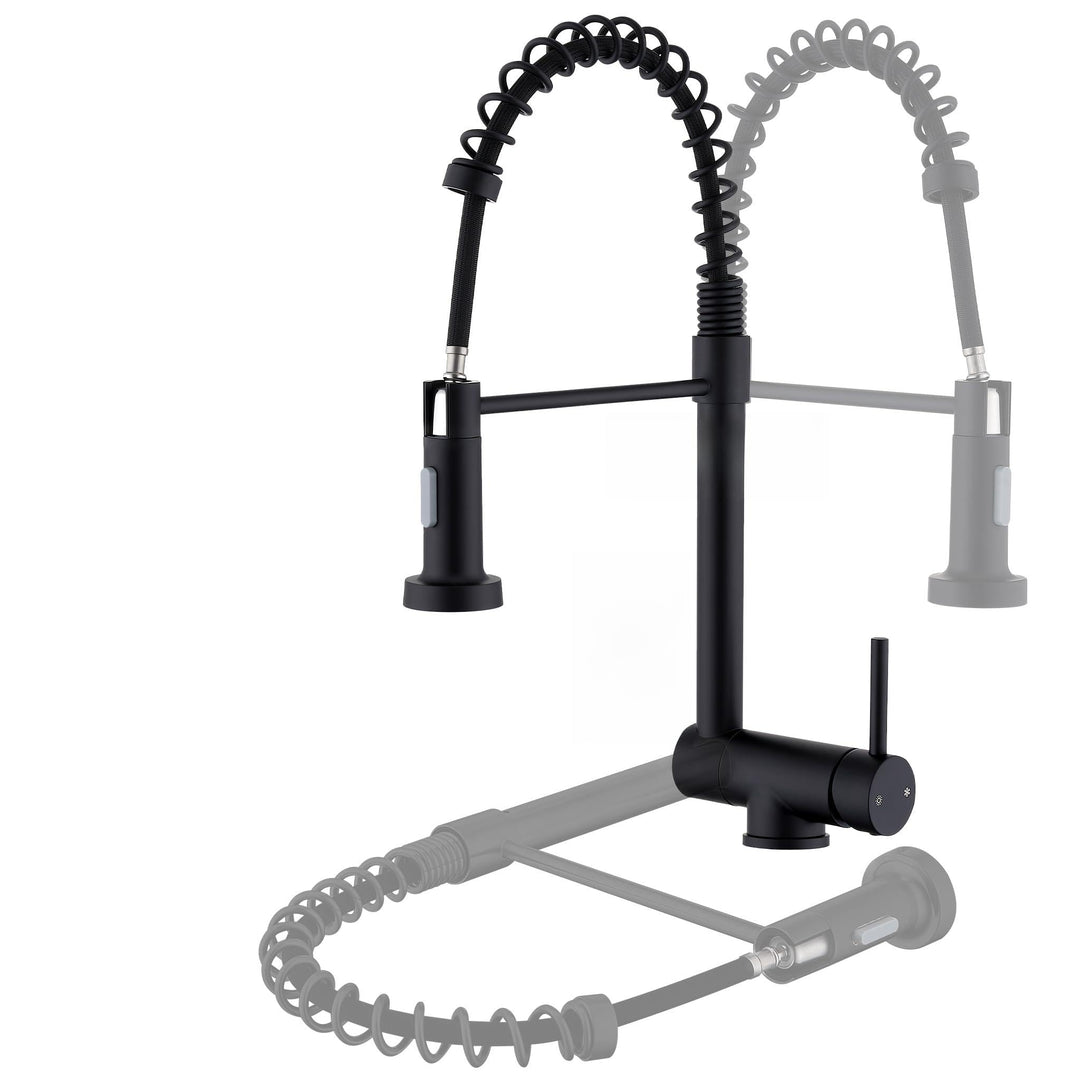 HOMELODY Wasserhahn Küche Schwarz Ausziehbar für Vorfenster, Schwarz