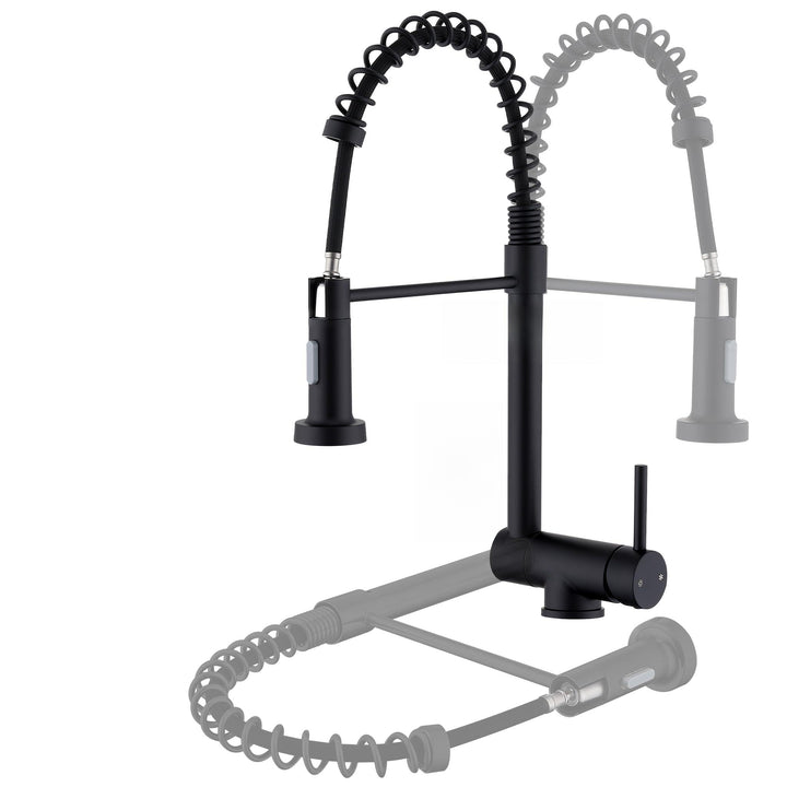 HOMELODY Wasserhahn Küche Schwarz Ausziehbar für Vorfenster, Schwarz