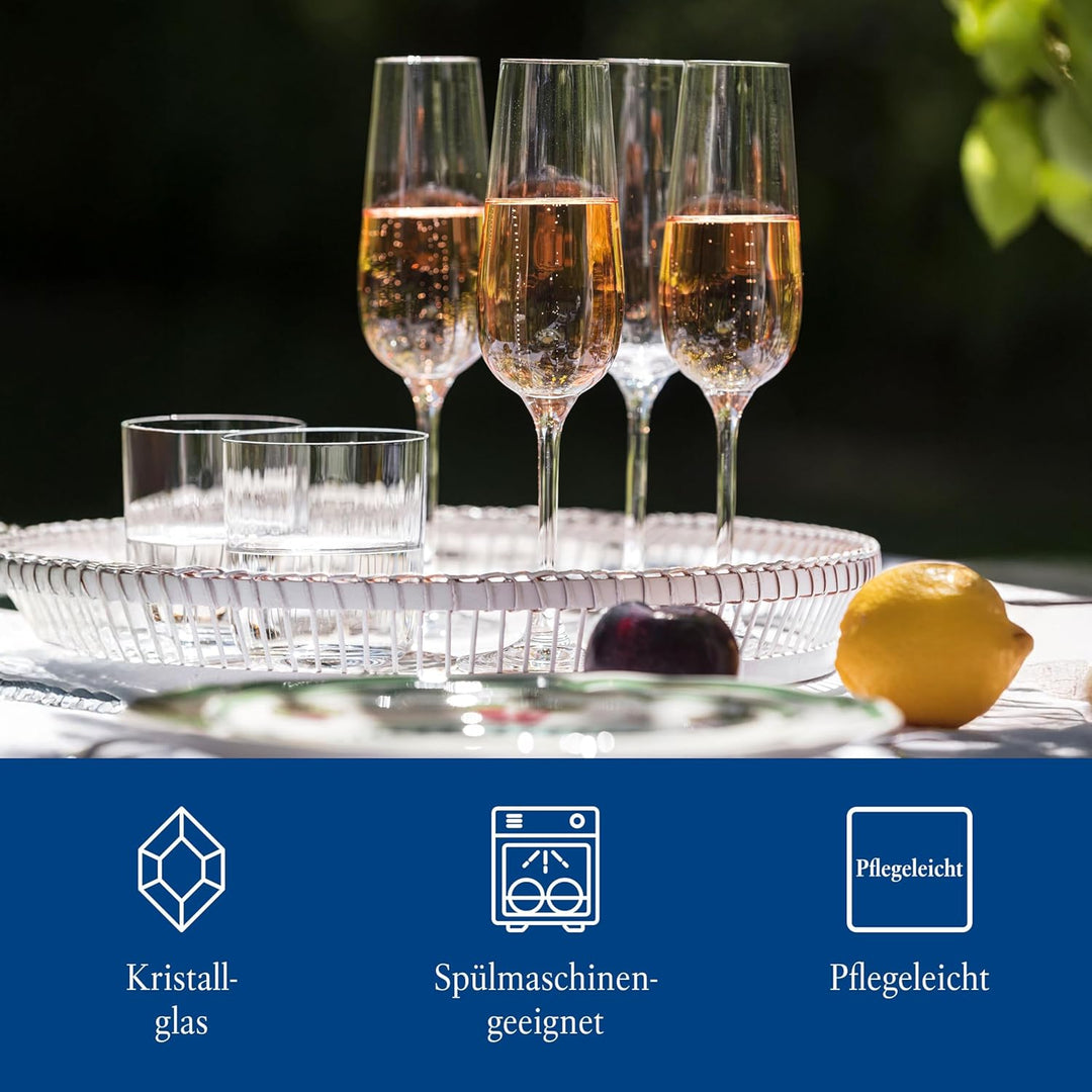 Villeroy & Boch - Rose Garden Sektkelch, Set 4tlg., 120ml, Kristallglas Transparent Sektkelch Set 4t