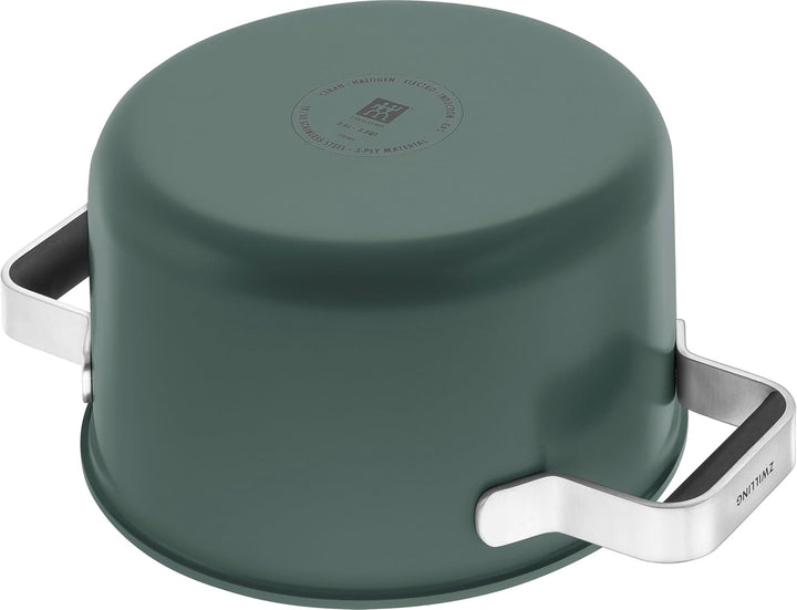 ZWILLING PURE Kochtopfset, 5-tlg, 18/10 Edelstahl, Keramik-Aussenbeschichtung, Stay-Cool-Griffe, Spü